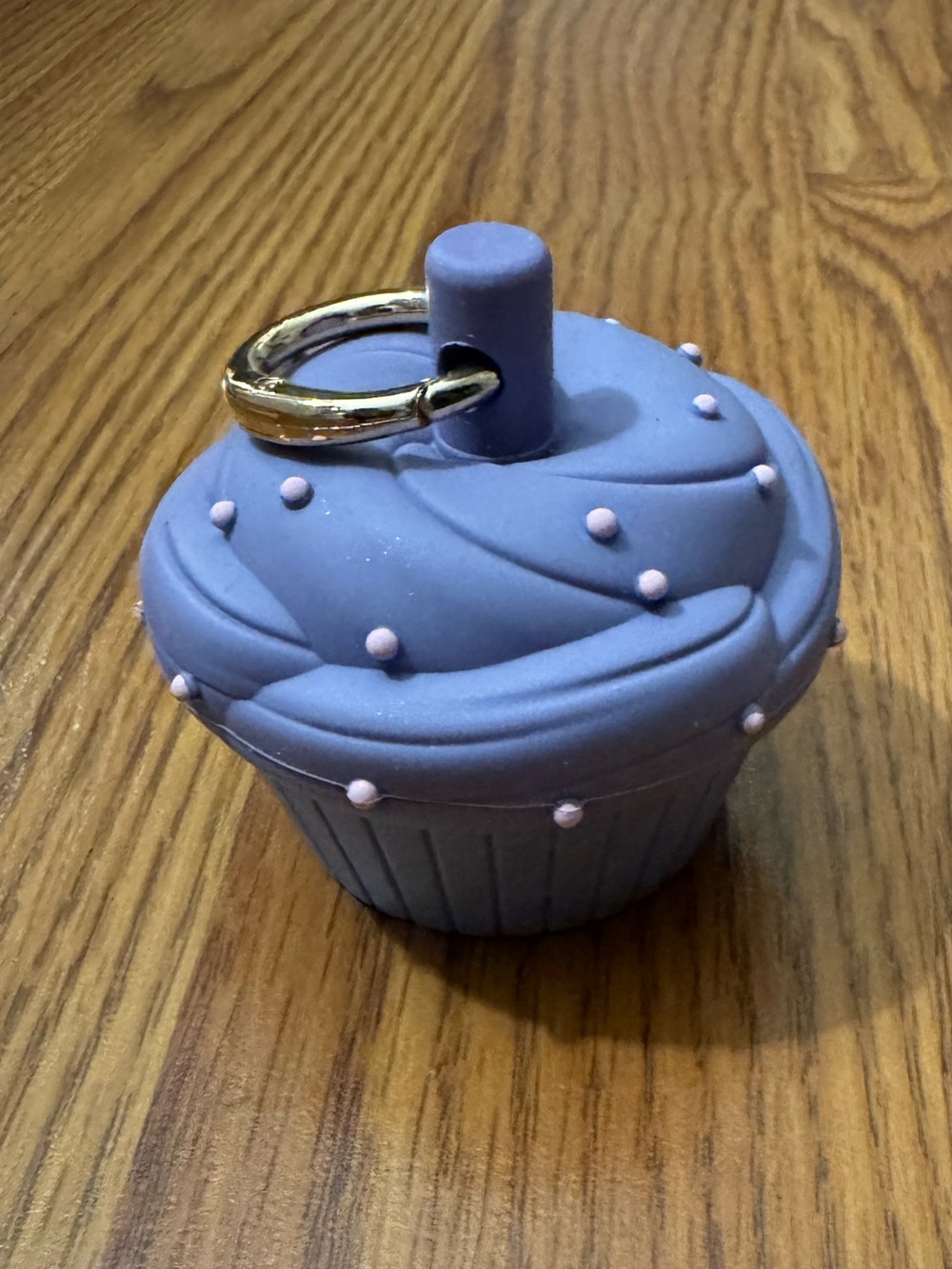 Lavender Silicone Cupcake Trinket Box with Gold Ring